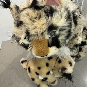 Fine Toy Lynx Bobcat Mommy Baby Large Realistic Stuffed Animal Plush Toy 28”